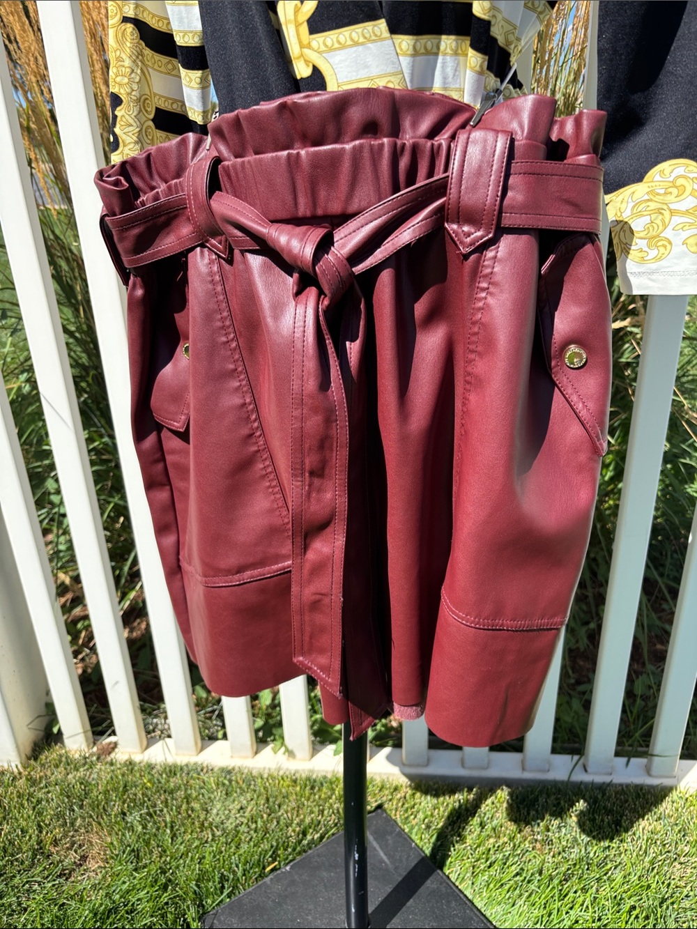 Andrew Marc, Marc New York Vegan Burgundy Brown Skirt Size XL, Never Worn